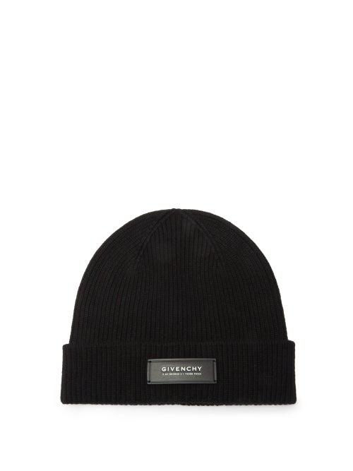 Matchesfashion.com Givenchy - Logo-patch Wool-blend Beanie Hat - Mens - Black