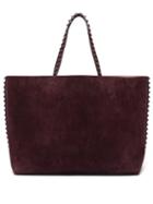 Matchesfashion.com Valentino Garavani - Rockstud Suede And Leather Tote Bag - Womens - Burgundy