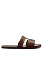 Matchesfashion.com Ancient Greek Sandals - Apteros Leather Slides - Mens - Brown