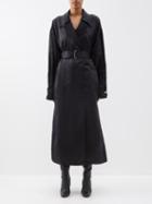 Sa Su Phi - Valentina Belted Silk-satin Trench Coat - Womens - Black