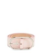 Matchesfashion.com Acne Studios - Masculine Large Logo-buckle Leather Belt - Womens - Light Pink
