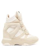Isabel Marant - Balskee High-top Wedge-heel Leather Trainers - Womens - Beige