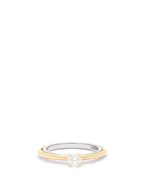 Matchesfashion.com Charlotte Chesnais Fine Jewellery - Elipse Solitaire Diamond & 18kt Gold Ring - Womens - Gold