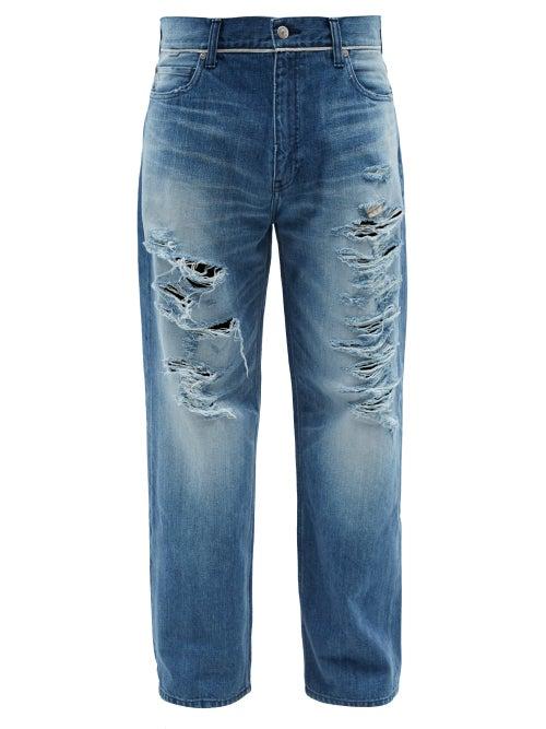 Noma T.d - Distressed Wide-leg Jeans - Mens - Indigo
