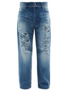 Noma T.d - Distressed Wide-leg Jeans - Mens - Indigo