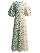 Matchesfashion.com Lee Mathews - Eloise Panelled Floral Print Silk Dress - Womens - Multi