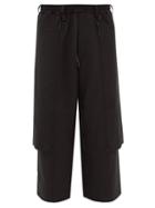 Y-3 - Cropped Cotton-canvas Wide-leg Trousers - Mens - Black