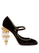 Dolce & Gabbana Chandelier-heel Velvet Pumps
