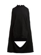 Matchesfashion.com Maison Margiela - Distressed Kangaroo Pocket Wool Poncho - Womens - Black