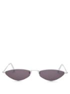 Matchesfashion.com Andy Wolf - Eliza Oval Frame Metal Sunglasses - Womens - White