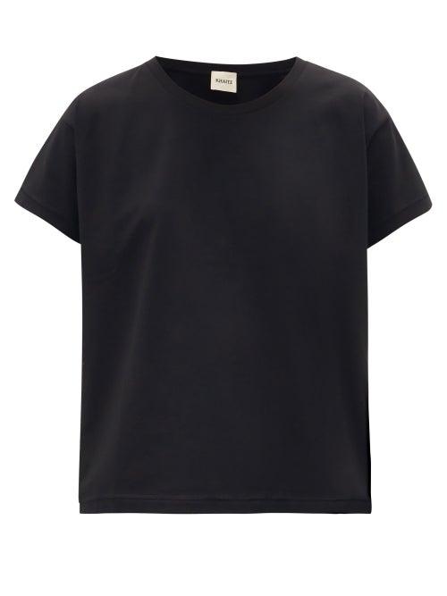 Matchesfashion.com Khaite - Brady Cotton-jersey T-shirt - Womens - Black