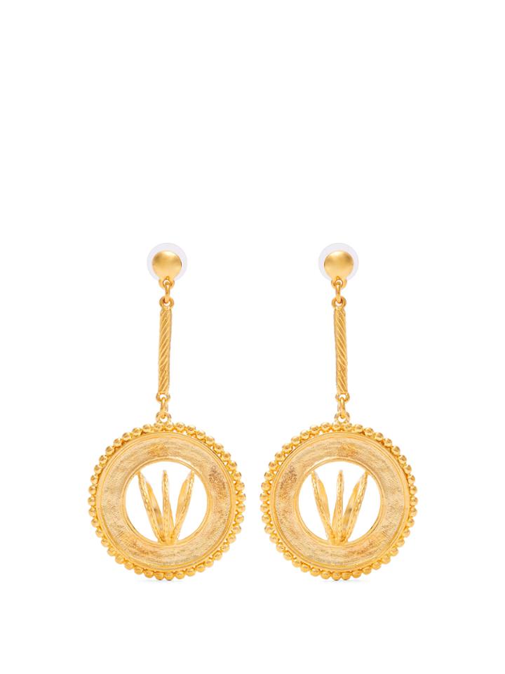 Emilia Wickstead Diane Gold-plated Disc-drop Earrings