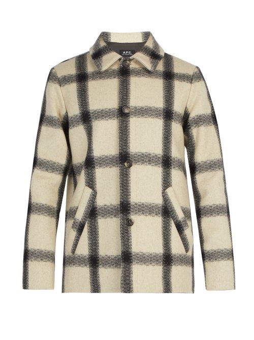Matchesfashion.com A.p.c. - Vancouver Checked Wool Blend Coat - Mens - White Multi
