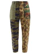 Matchesfashion.com South2 West8 - Patchwork Camouflage-print Cotton-canvas Trousers - Mens - Green Multi