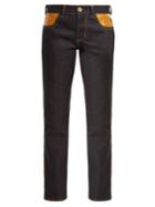 Wales Bonner X Chapal Leather-panel Straight-leg Jeans