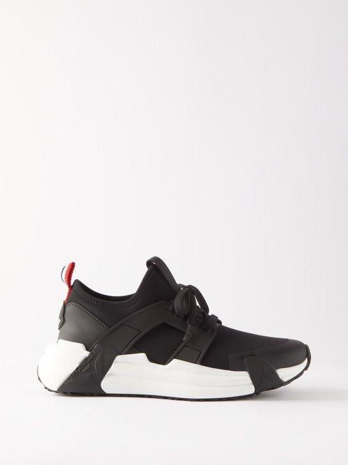 Moncler - Lunarove Leather-trim Trainers - Womens - Black