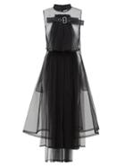 Matchesfashion.com Noir Kei Ninomiya - Buckled Tulle Midi Dress - Womens - Black