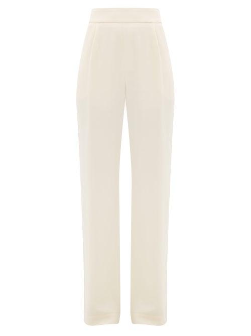 Matchesfashion.com La Collection - Gabrielle High-waist Silk-crepe Trousers - Womens - Ivory