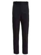 Matchesfashion.com Joseph - Zoom Mid Rise Cropped Wool Blend Trousers - Womens - Navy
