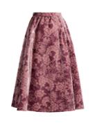 Erdem Teresa Gathered-waist Velvet-devor Midi Skirt