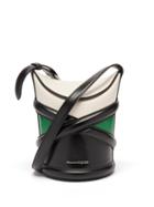 Ladies Bags Alexander Mcqueen - The Curve Small Harness-strap Leather Bucket Bag - Womens - Black Multi