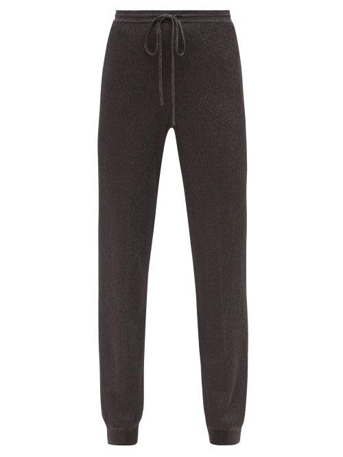 Matchesfashion.com Missoni - Ribbed Lurex-knit Track Pants - Womens - Black