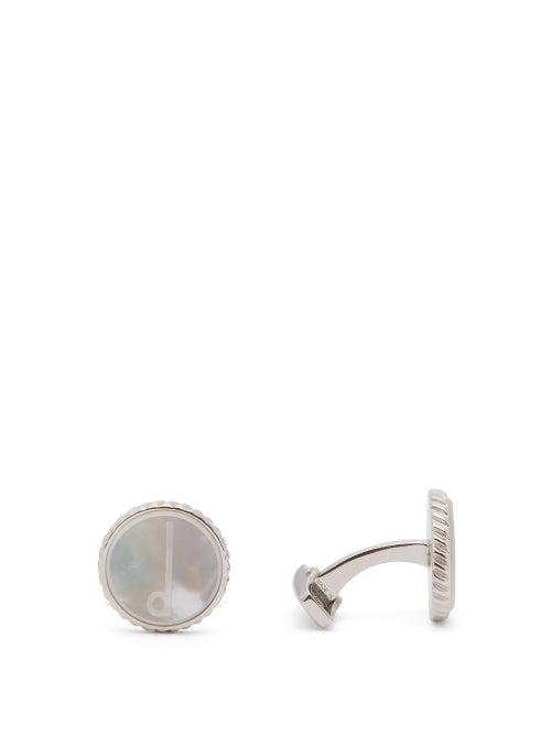 Mens Accessories Dunhill - Mother-of-pearl & Rhodium-plated Silver Cufflinks - Mens - Silver