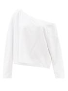 Norma Kamali - Off-the-shoulder Cotton-blend Sweatshirt - Womens - White