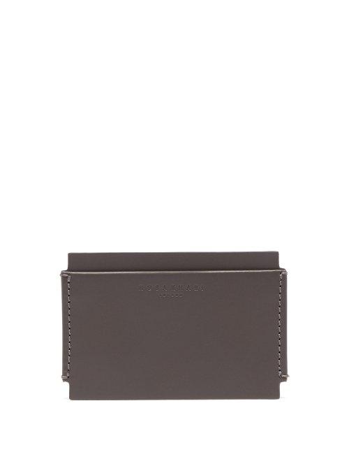 Matchesfashion.com Nosakhari - Addison Leather Cardholder - Mens - Grey
