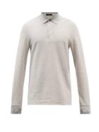 Ermenegildo Zegna - Cotton-blend Honeycomb-piqu Polo Shirt - Mens - Light Grey