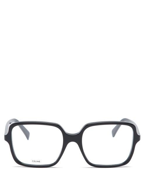 Celine Eyewear - Square Acetate Glasses - Womens - Black