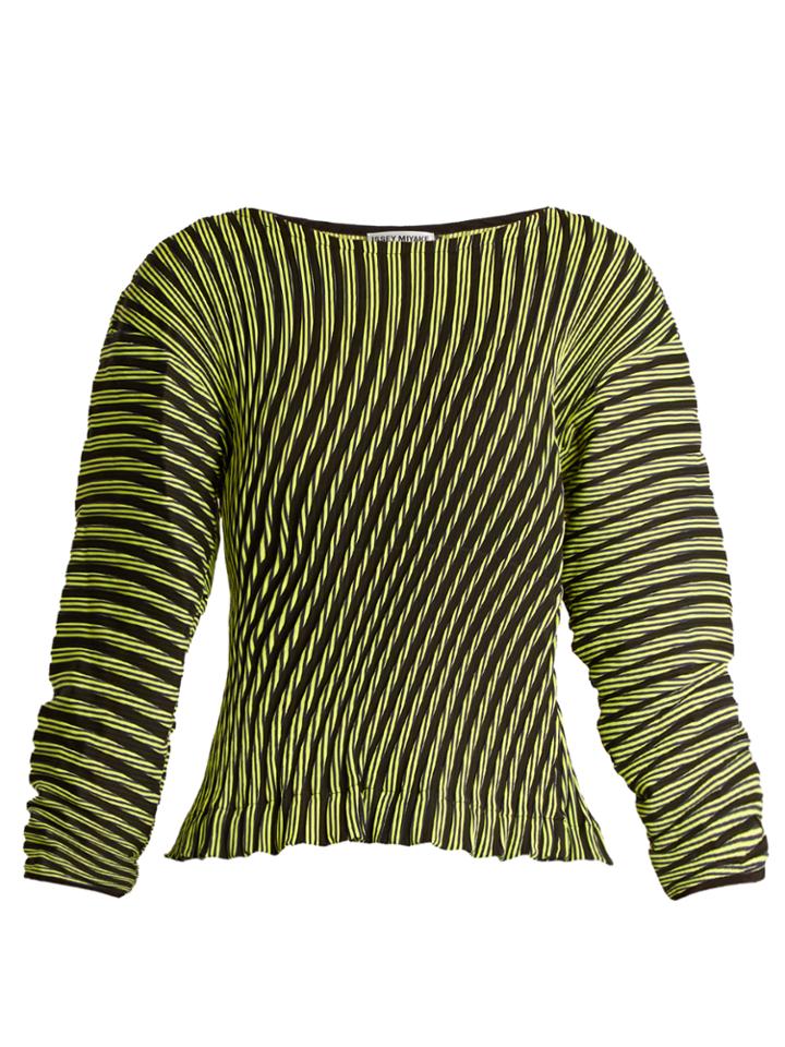 Issey Miyake Plasma 1 Waved Stripe-pleated Top
