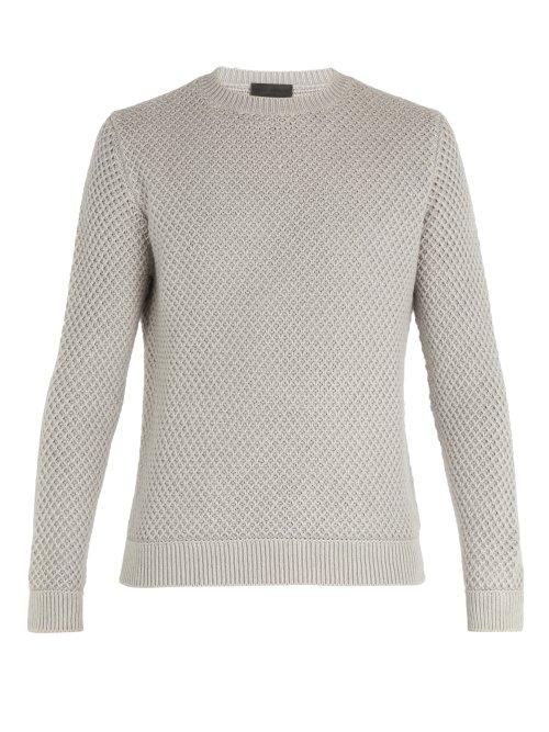 Matchesfashion.com Iris Von Arnim - Magellan Waffle Knit Cashmere Sweater - Mens - Light Grey