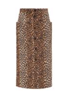 Raey - Leopard-print Button-through A-line Midi Skirt - Womens - Leopard