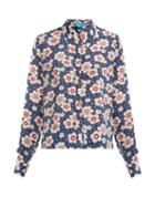 Matchesfashion.com M.i.h Jeans - Lara Floral Print Silk Shirt - Womens - Navy Multi