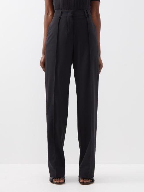 Jacquemus - Camargue Pleated Wool-blend Trousers - Womens - Black