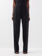 Jacquemus - Camargue Pleated Wool-blend Trousers - Womens - Black
