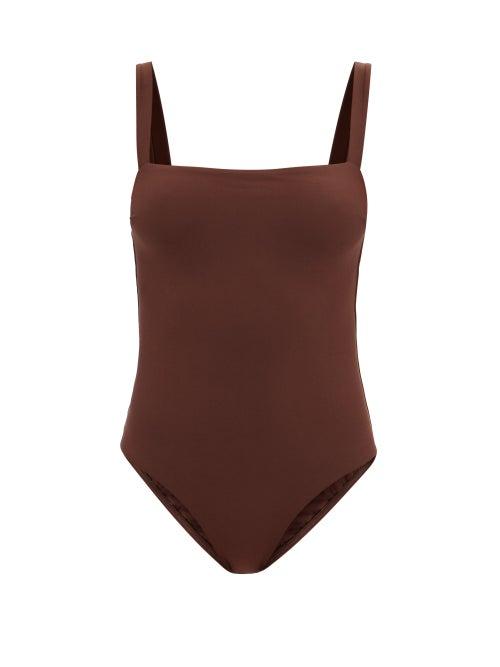 Matteau - Square-neck Swimsuit - Womens - Brown