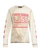 Matchesfashion.com United Standard - Disc Logo Print Cotton T Shirt - Mens - Beige Multi