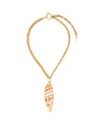 Matchesfashion.com Marine Serre - Plage Upcycled Shell Pendant Necklace - Womens - Orange Multi