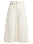 Mm6 By Maison Margiela Mid-rise Wide-leg Cropped Jeans