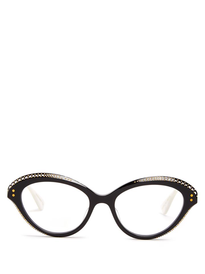 Gucci Embellished Cat-eye Acetate Glasses