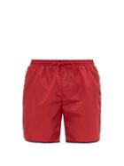 Matchesfashion.com Gucci - Logo Stripe Swim Shorts - Mens - Red
