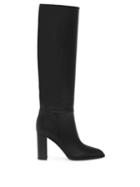 Ladies Shoes Gianvito Rossi - Hynde 85 Leather Knee-high Boots - Womens - Black