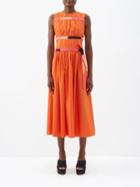 Roksanda - Lilya Pintucked Cotton-poplin Midi Dress - Womens - Orange