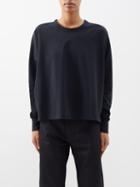 Studio Nicholson - Dropped-shoulder Cotton Long-sleeved T-shirt - Womens - Black