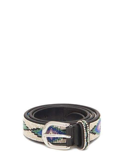 Matchesfashion.com Isabel Marant - Elsa Beaded Leather Belt - Womens - Cream