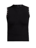 Matchesfashion.com Alexander Mcqueen - Hook Embellished Ribbed Knit Top - Womens - Black