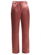 Matchesfashion.com Sies Marjan - Tatum Satin Trousers - Womens - Dark Pink