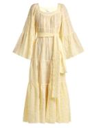 Matchesfashion.com Lisa Marie Fernandez - Striped Seersucker Maxi Dress - Womens - Yellow Multi